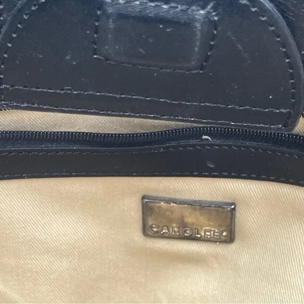 Vintage - Carolee Weave Leather Tote Handbag